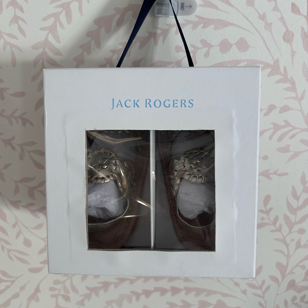 Jack Rogers Girls Metallic Gold & Brown Sandals